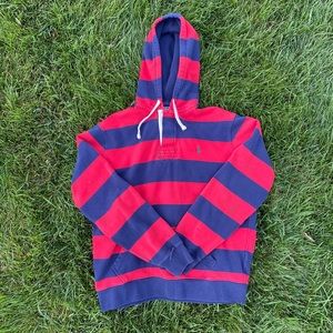 🏇Polo Red/Navy Striped Hoodie🏇